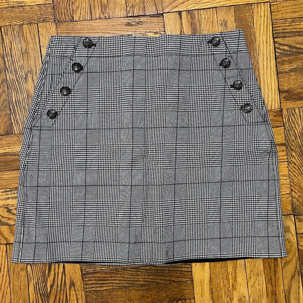 Loft Plaid Mariner Pocket Skirt